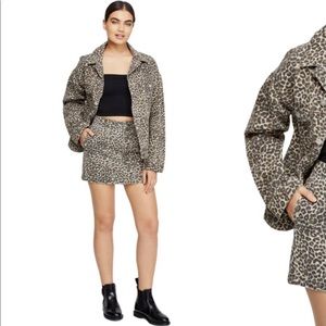 NWT leopard denim skirt from UO